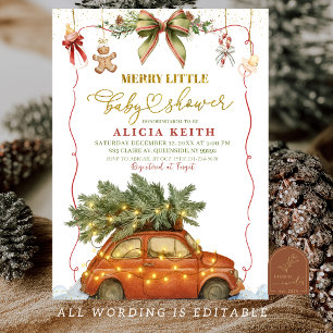 Weihnachtsfeier Merry Little Baby Shower Einladung