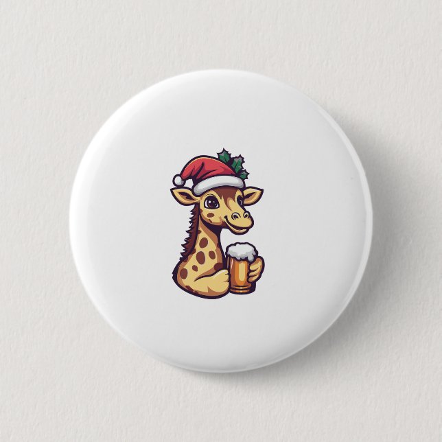 Weihnachtsfeier mit Bier-Comic Button (Vorderseite)