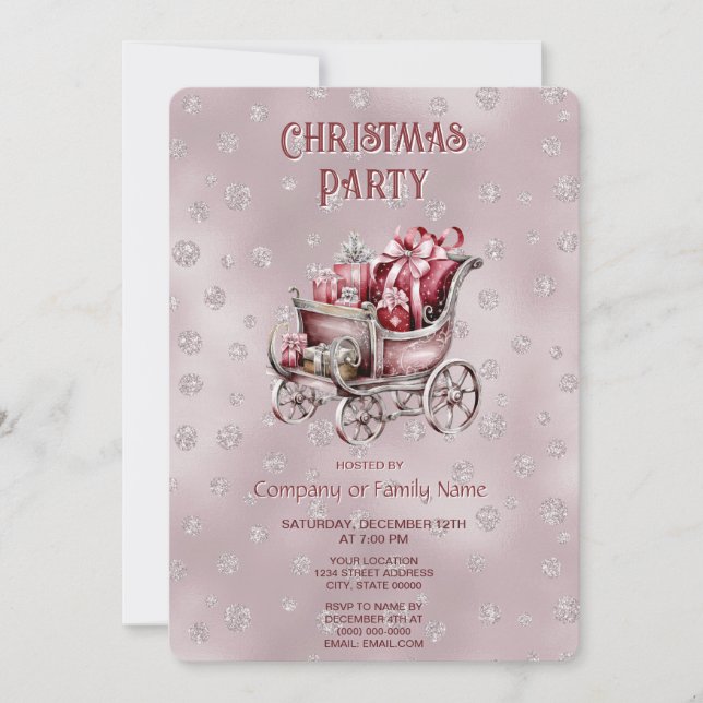 Weihnachtsfeier mit Geschenken Feiertag Party Einladung (Vorderseite)