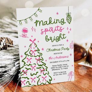 Weihnachtsfeier mit handgezeichneten Elementen Einladung