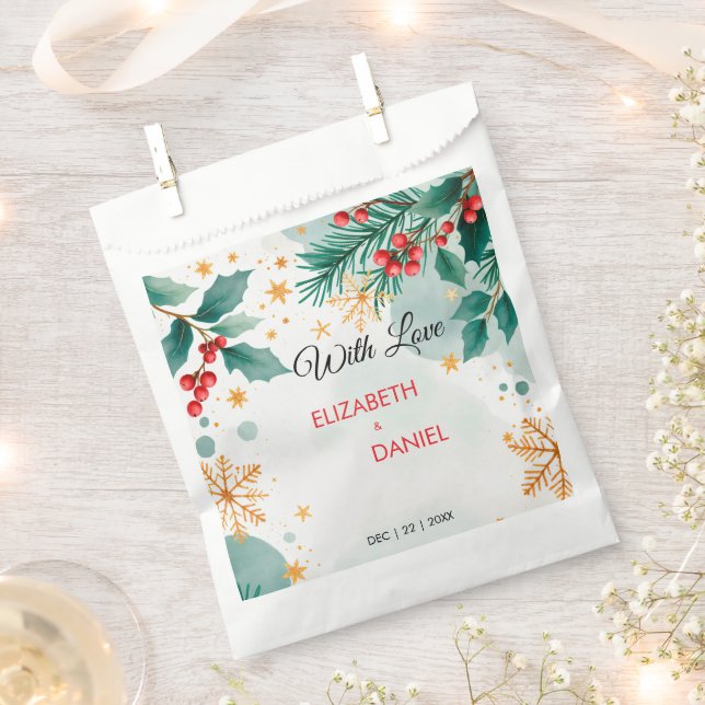 Weihnachtsfeier mit Holly Geschenktütchen (Ausgeschnitten)