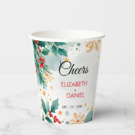 Weihnachtsfeier mit Holly Pappbecher