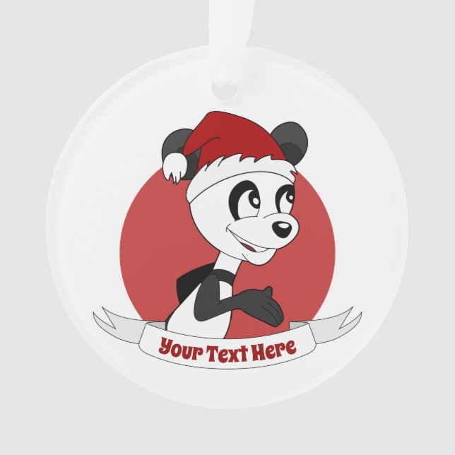Weihnachtsfeier mit niedlichen Panda-Bärenschmuck Ornament (Vorderseite)