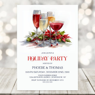 Weihnachtsfeier mit Poinsettia-Cocktails Einladung