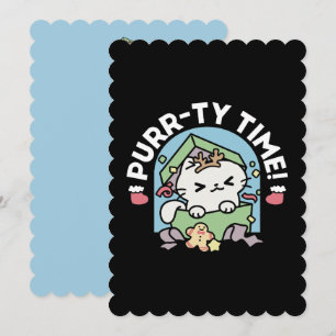 Weihnachtsfeier mit Purr-ty-Time Cat Einladung