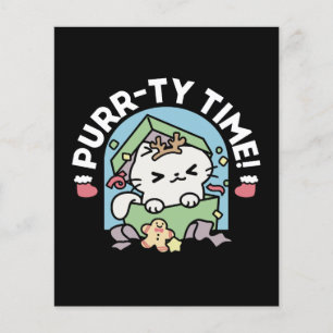 Weihnachtsfeier mit Purr-ty-Time Cat Flyer