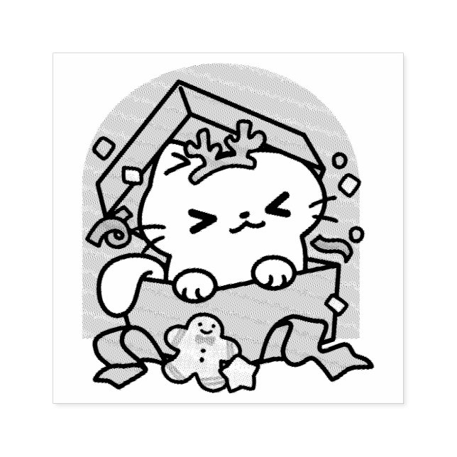 Weihnachtsfeier mit Purr-ty-Time Cat Gummistempel (Prägung)