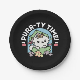 Weihnachtsfeier mit Purr-ty-Time Cat Pappteller