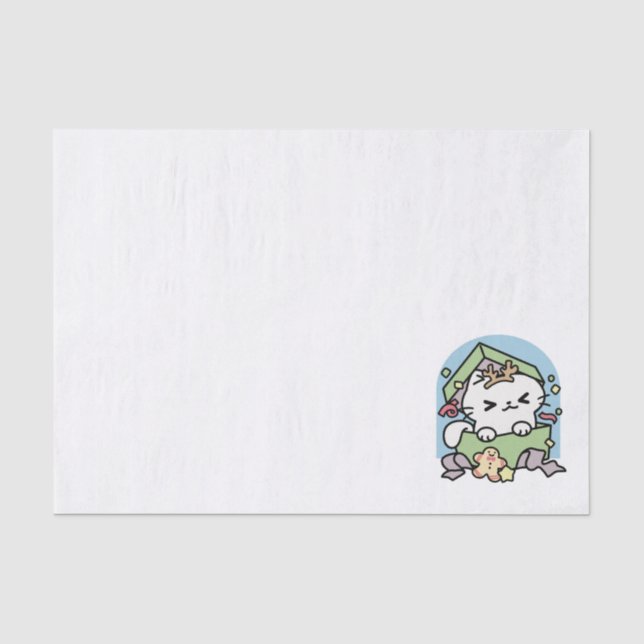 Weihnachtsfeier mit Purr-ty-Time Cat Seidenpapier (Vorderseite)