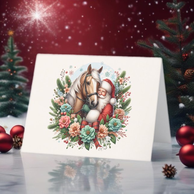 Weihnachtsfeier mit Weihnachten Dankeskarte (Enjoy this Beautiful Christmas Horse design! Personalize with your favorite Horse Girl!
)