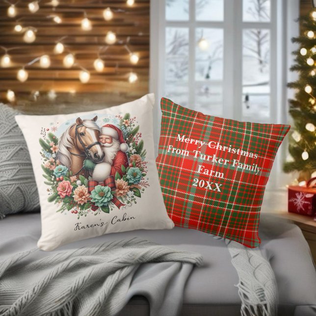 Weihnachtsfeier mit Weihnachten Kissen (Enjoy this Beautiful Christmas Horse design! Personalize with your favorite Horse Girl!
)