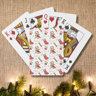 Weihnachtsfeier mit Yorkie Spielkarten