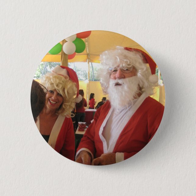 Weihnachtsfeier & Mrs. Claus - Feierlichkeiten Button (Vorderseite)
