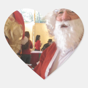 Weihnachtsfeier & Mrs. Claus - Feierlichkeiten Herz-Aufkleber