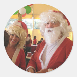 Weihnachtsfeier & Mrs. Claus - Feierlichkeiten Runder Aufkleber