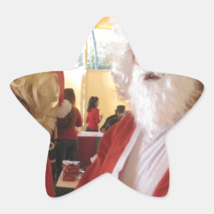 Weihnachtsfeier & Mrs. Claus - Feierlichkeiten Stern-Aufkleber