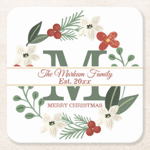 Weihnachtsfeier  Name Weihnachten Rechteckiger Pappuntersetzer