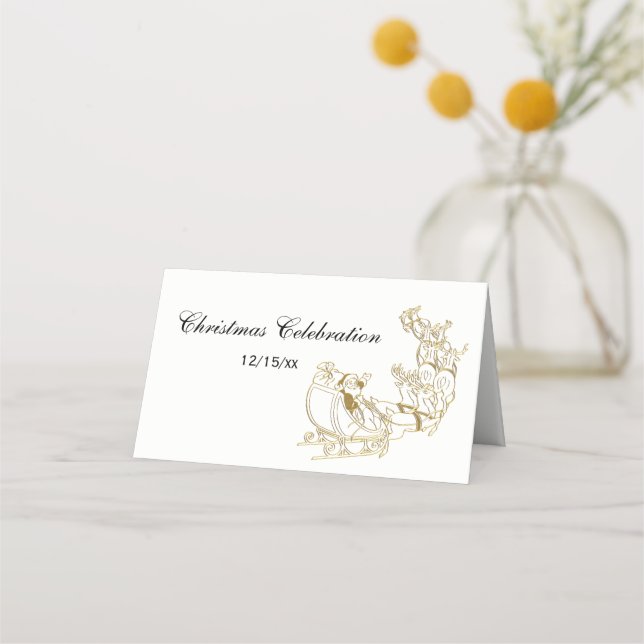 Weihnachtsfeier Nr. 3 Place Escort Card Gold Platzkarte (Vorderseite)