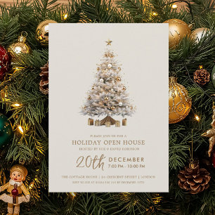 Weihnachtsfeier Offenes Haus Goldener Weihnachtsba Einladung
