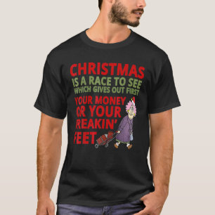 Weihnachtsfeier Oma Mama Tired Money Freak T-Shirt