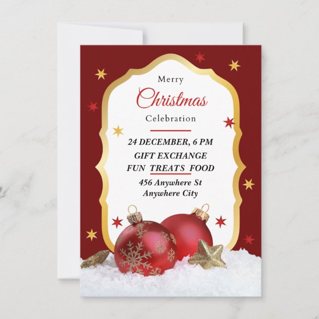 Weihnachtsfeier Party Einladung (Vorderseite)