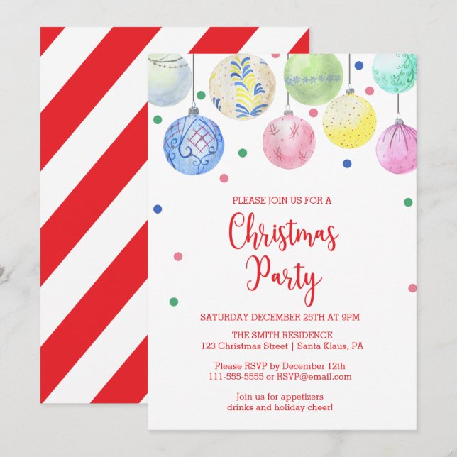 Weihnachtsfeier Party Einladung (Vorne/Hinten)