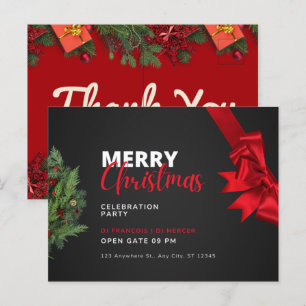 Weihnachtsfeier Party Einladung Post Card Postkarte