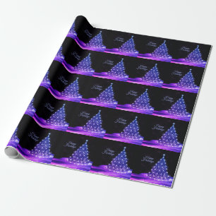 Weihnachtsfeier Pink Blau Baum Winter Schwarz Rust Geschenkpapier