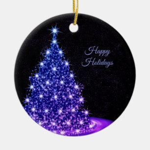 Weihnachtsfeier Pink Blau Baum Winter Schwarz Rust Keramik Ornament