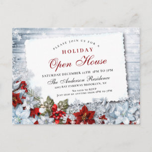 Weihnachtsfeier Poinsettia Holiday Einladung zum o Postkarte
