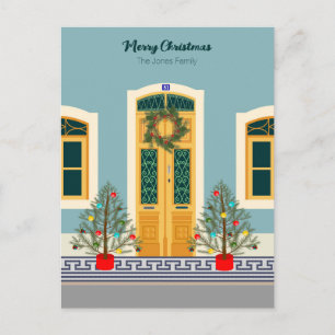 Weihnachtsfeier Portugiesisches festliches Haus Postkarte