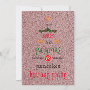 Weihnachtsfeier-Pyjamas und Pfannkuchen-Familienpa Einladung