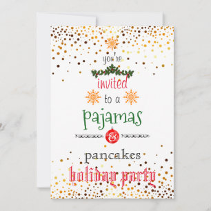 Weihnachtsfeier-Pyjamas und Pfannkuchen-Familienpa Einladung