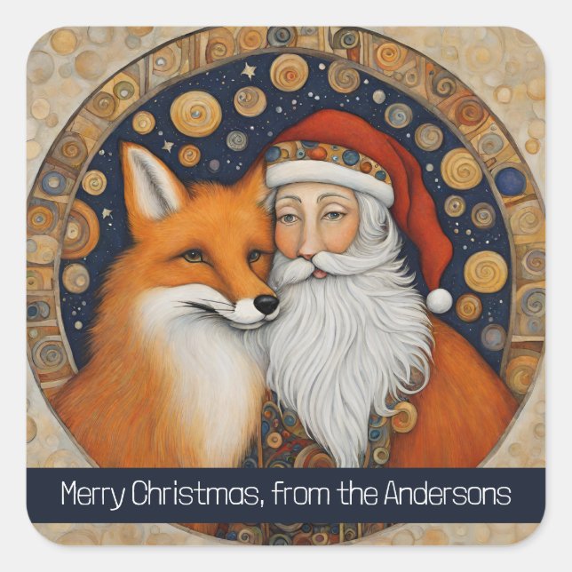 Weihnachtsfeier Quadratischer Aufkleber (Vorderseite)