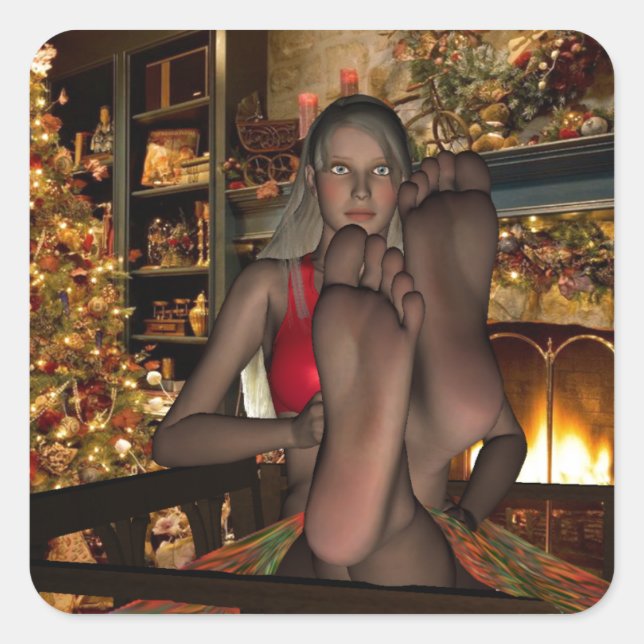 Weihnachtsfeier Quadratischer Aufkleber (Vorderseite)