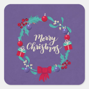 Weihnachtsfeier Quadratischer Aufkleber