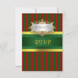 Weihnachtsfeier Red Gren Gold UAWG RSVP Karte