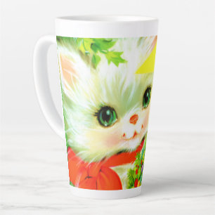 Weihnachtsfeier Retro-Jahrgang Weihnachtskatzenfes Milchtasse