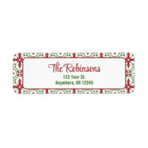 Weihnachtsfeier Rot & Grün Schneeflocken-Adresse