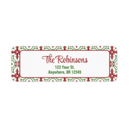 Weihnachtsfeier Rot & Grün Schneeflocken-Adresse
