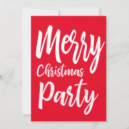 Weihnachtsfeier Rot mit weißer Typografie Einladung