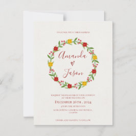 Weihnachtsfeier Rote Grüne Blumenhochzeit Postkarte