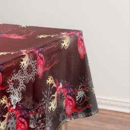 Weihnachtsfeier Rotes Rentier Elegant Tischdecke