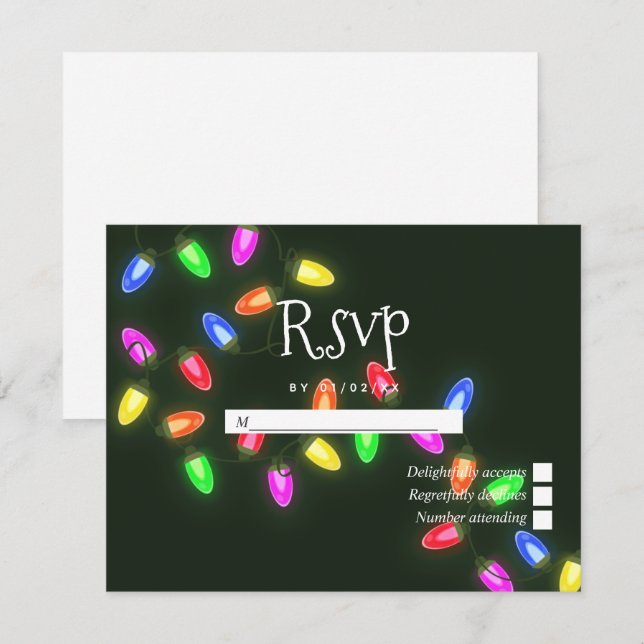 Weihnachtsfeier RSVP Karte (Vorne/Hinten)