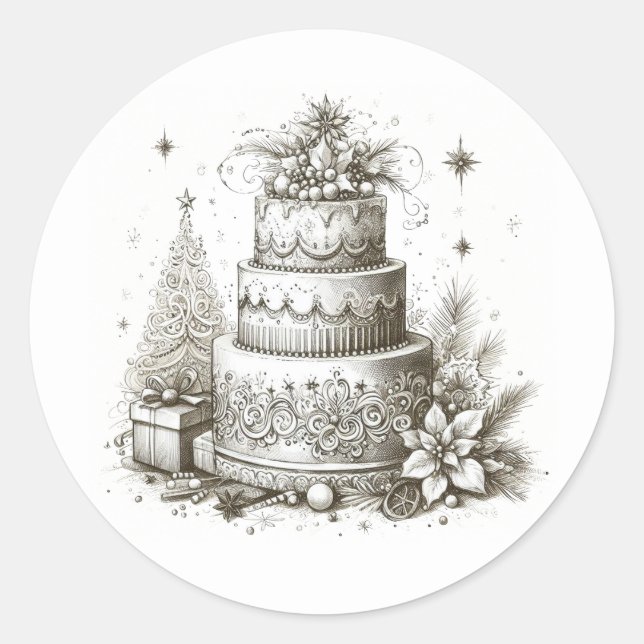 Weihnachtsfeier Runder Aufkleber (Vorderseite)