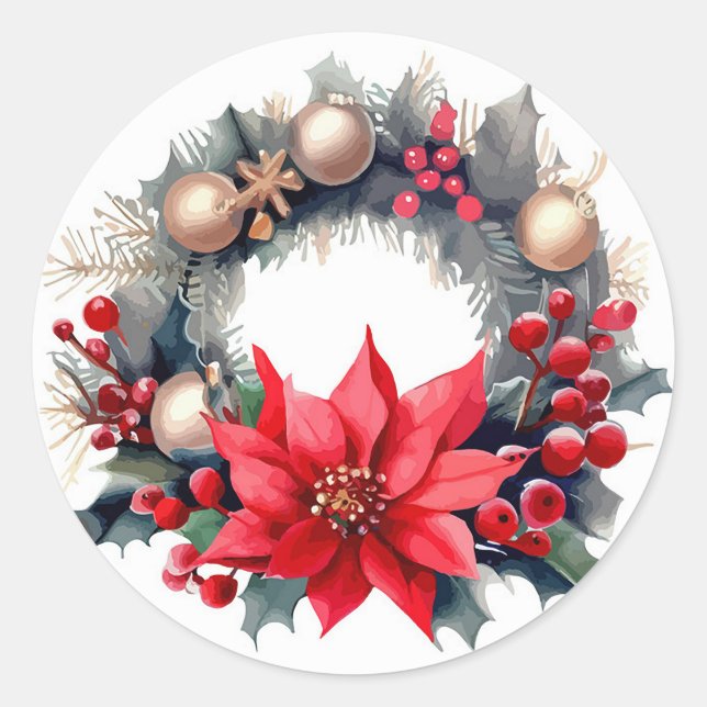Weihnachtsfeier Runder Aufkleber (Vorderseite)