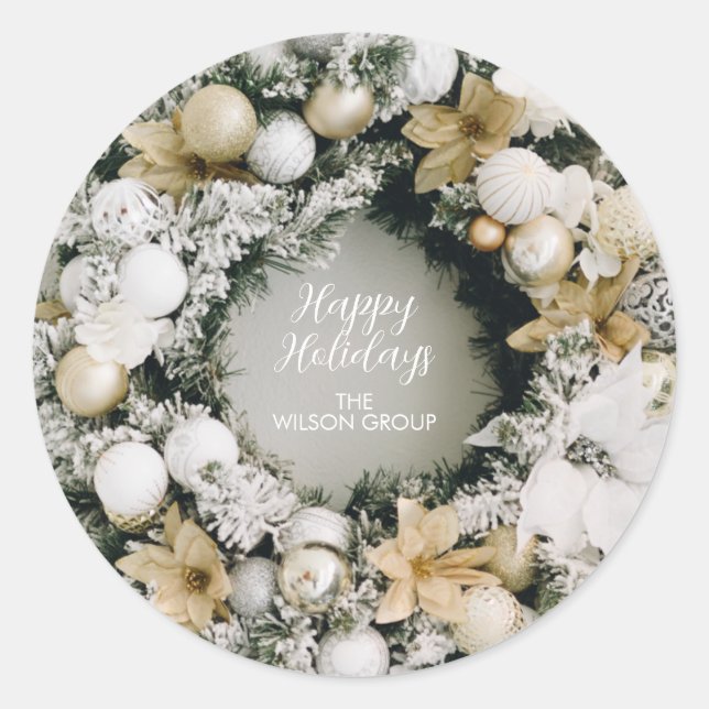 Weihnachtsfeier Runder Aufkleber (Vorderseite)