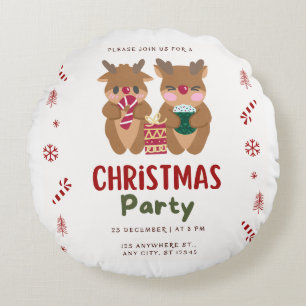 Weihnachtsfeier-Rundkissen Rundes Kissen