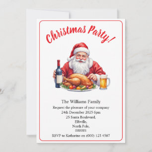 Weihnachtsfeier Santa Claus Design Xmas Einladung