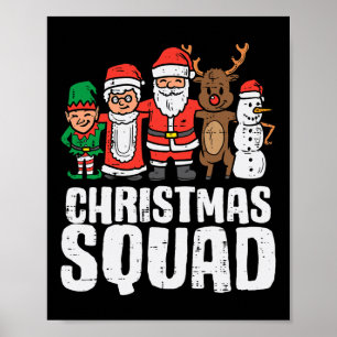 Weihnachtsfeier Santa Elf Xmas Familie Kinder Jung Poster